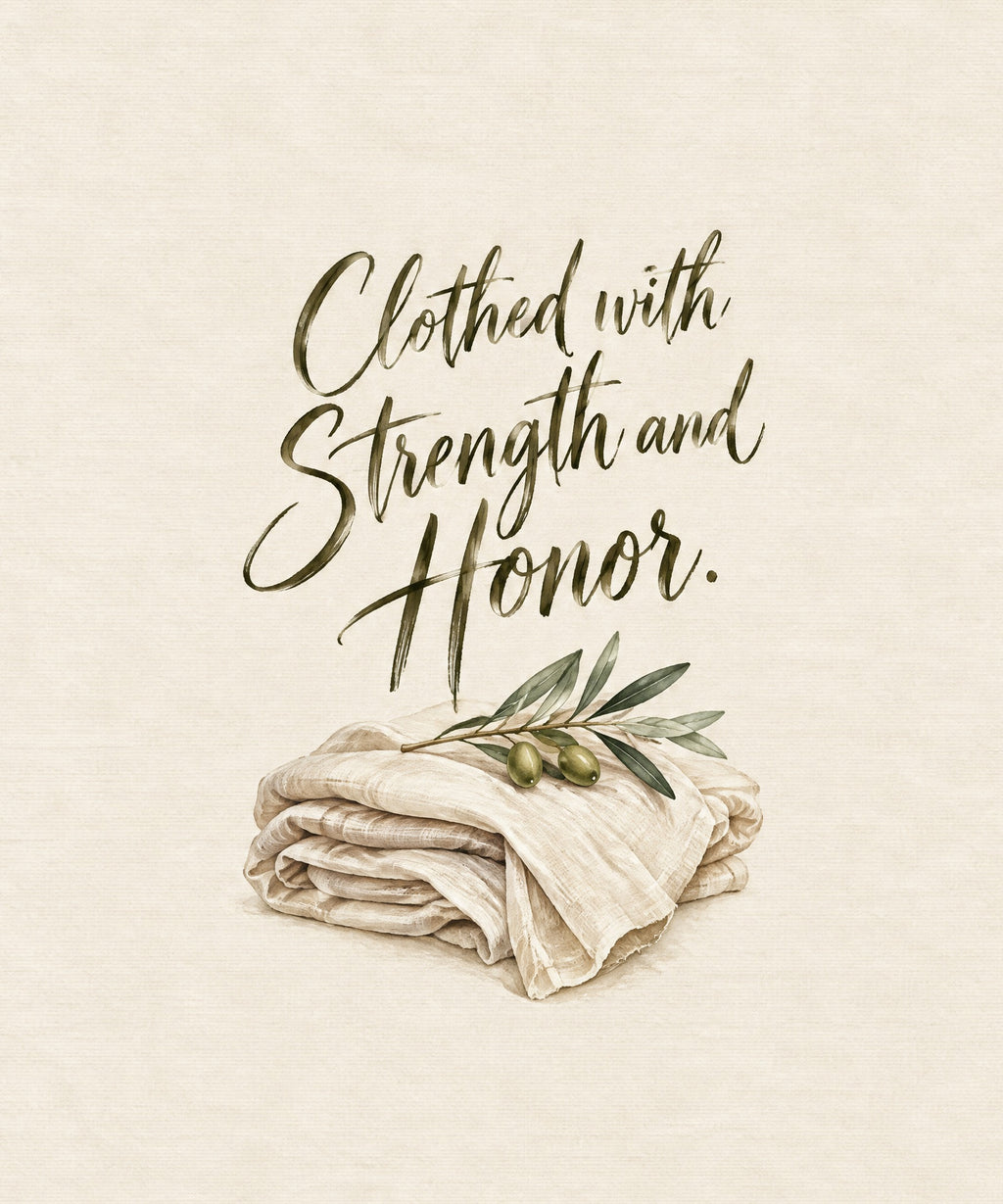 Clothed with Strength and Honor. blanket, full design