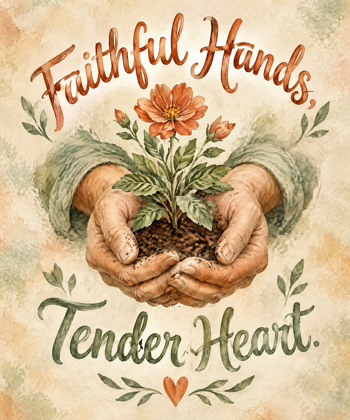 Faithful Hands, Tender Heart. blanket, full design