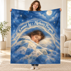 Covered by a Mother’s Prayers. blanket, held open