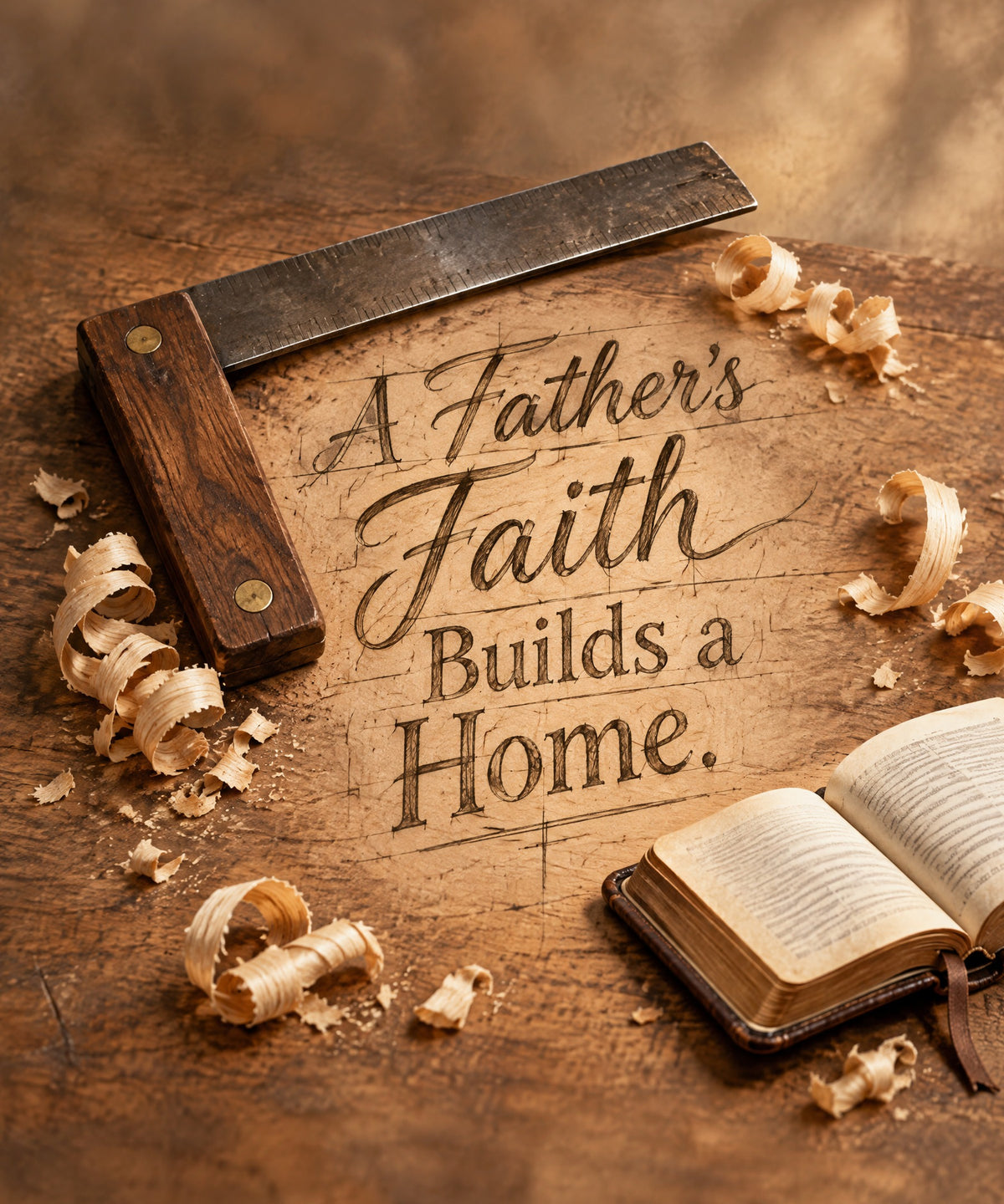 A Father’s Faith Builds a Home. blanket, full design