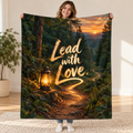 Lead with Love. blanket, held open