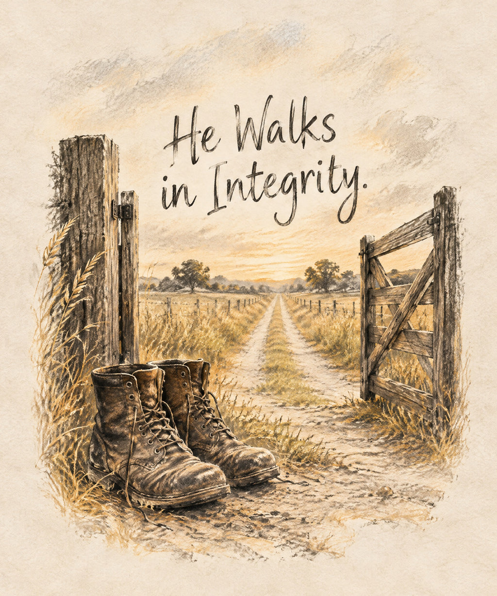 He Walks in Integrity. blanket, full design