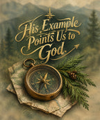 His Example Points Us to God. blanket, full design