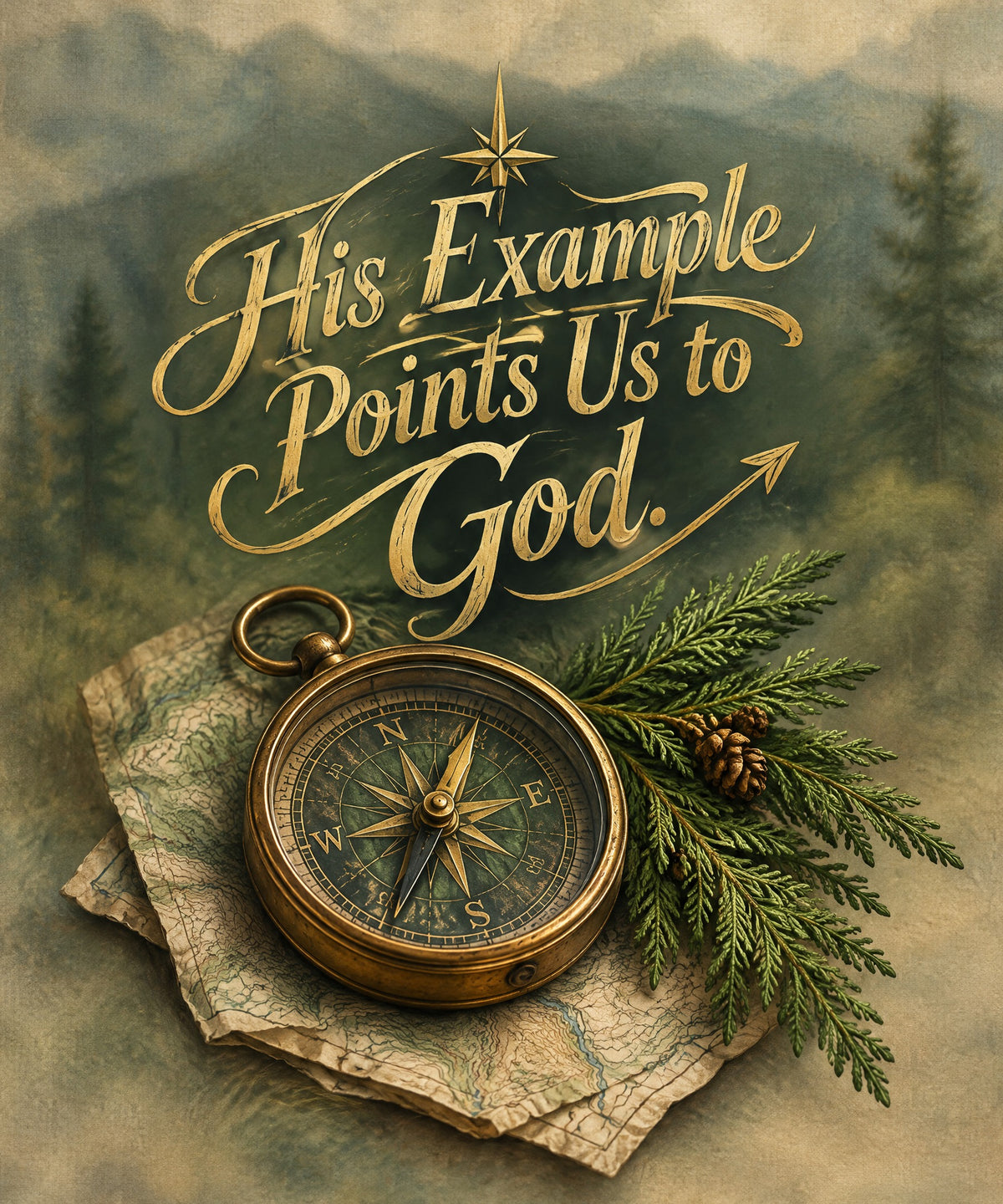 His Example Points Us to God. blanket, full design