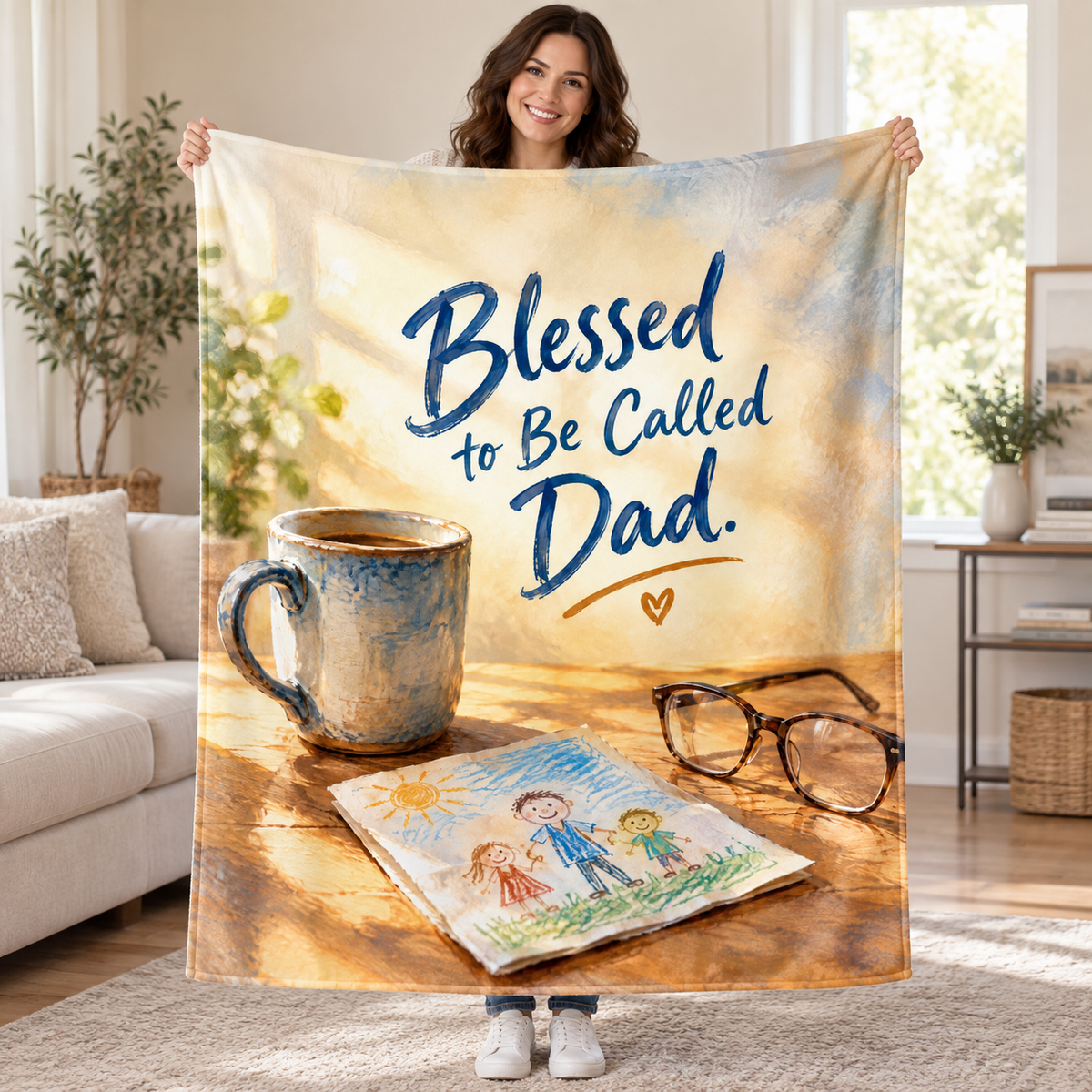 Blessed to Be Called Dad. blanket, held open