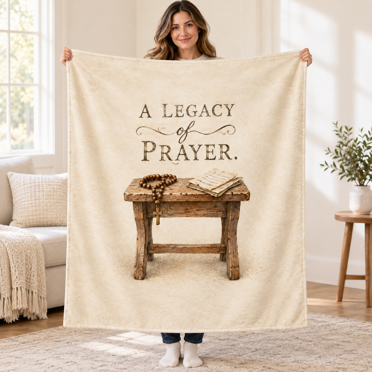 A Legacy of Prayer. blanket, held open