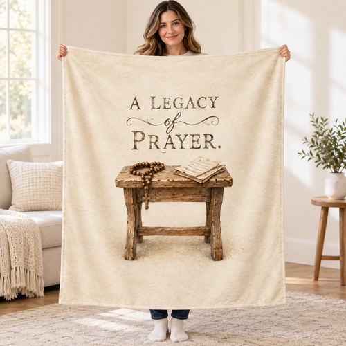 A Legacy of Prayer. blanket, held open