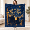 Tell the Next Generation. blanket, held open