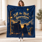 Tell the Next Generation. blanket, held open