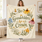 Grandchildren Are a Crown. blanket, held open