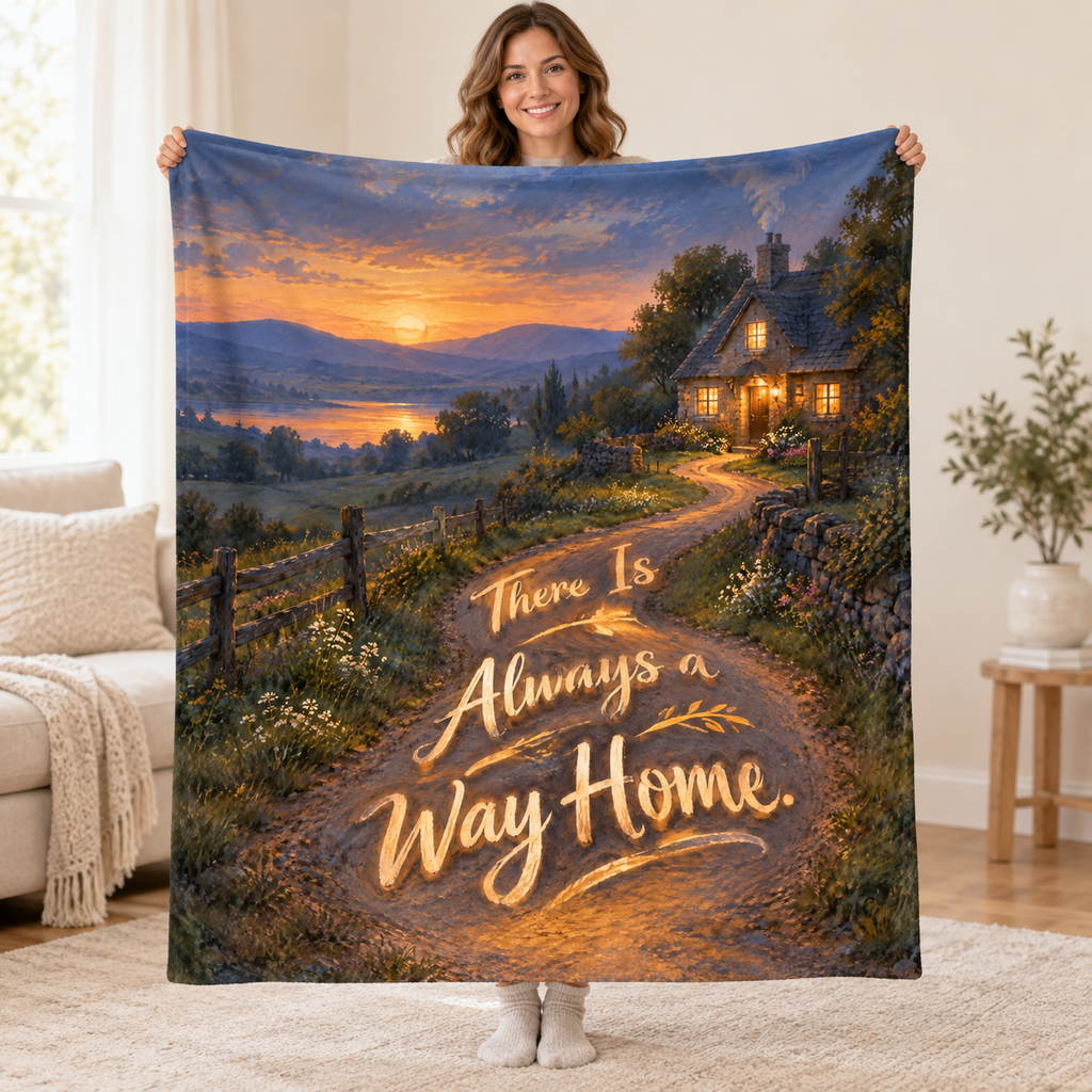 There Is Always a Way Home. blanket, held open