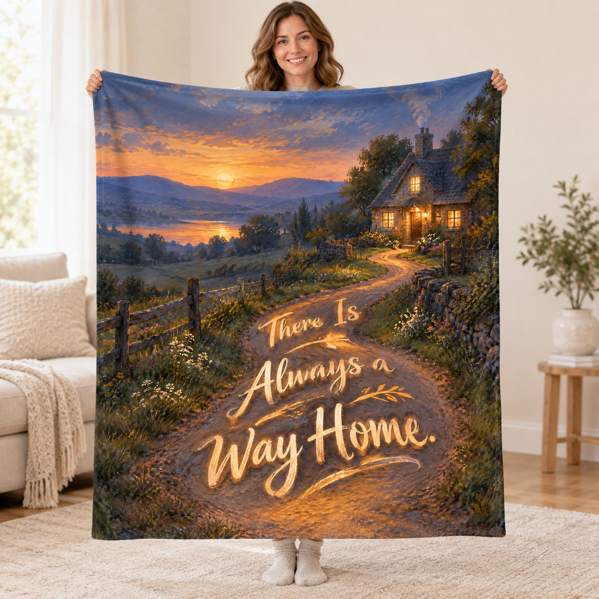 There Is Always a Way Home. blanket, held open