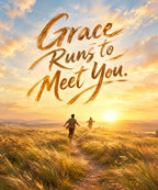 Grace Runs to Meet You. blanket, full design