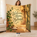 Welcome Home, Beloved. blanket, held open