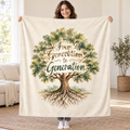 From Generation to Generation. blanket, held open