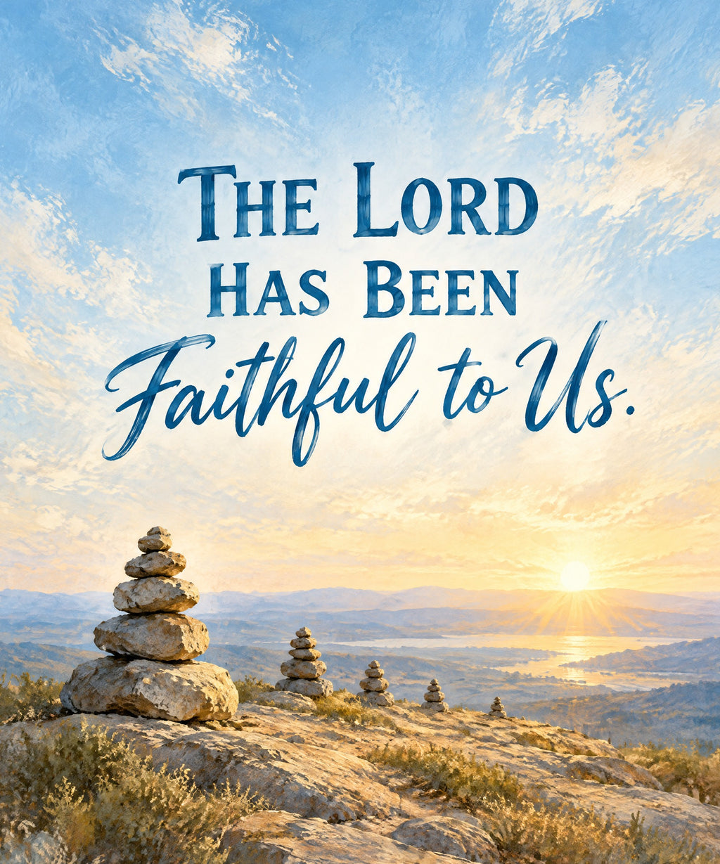 The Lord Has Been Faithful to Us. blanket, full design