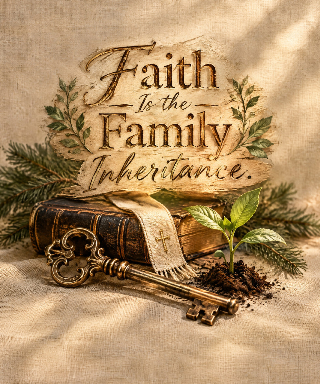 Faith Is the Family Inheritance. blanket, full design