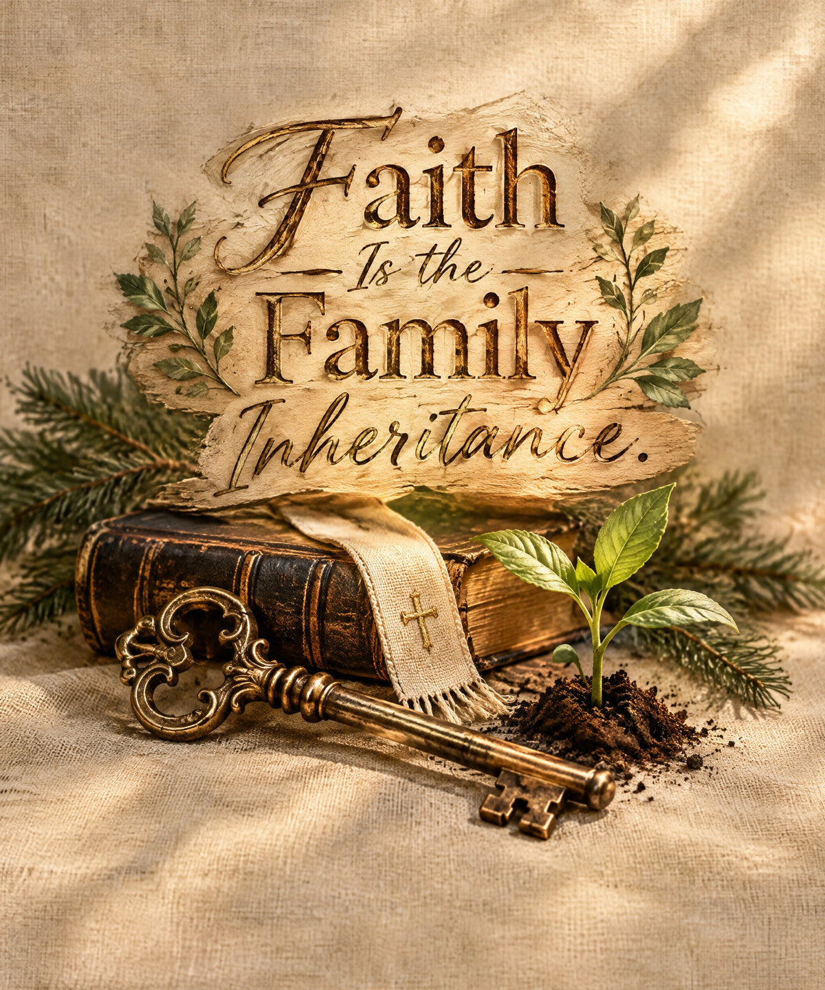 Faith Is the Family Inheritance. blanket, full design