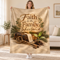 Faith Is the Family Inheritance. blanket, held open