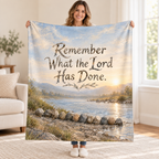 Remember What the Lord Has Done. blanket, held open
