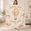 Heaven Sent, Deeply Loved. blanket, held open