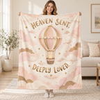 Heaven Sent, Deeply Loved. blanket, held open