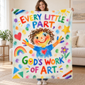 Every Little Part, God's Work of Art. blanket, held open