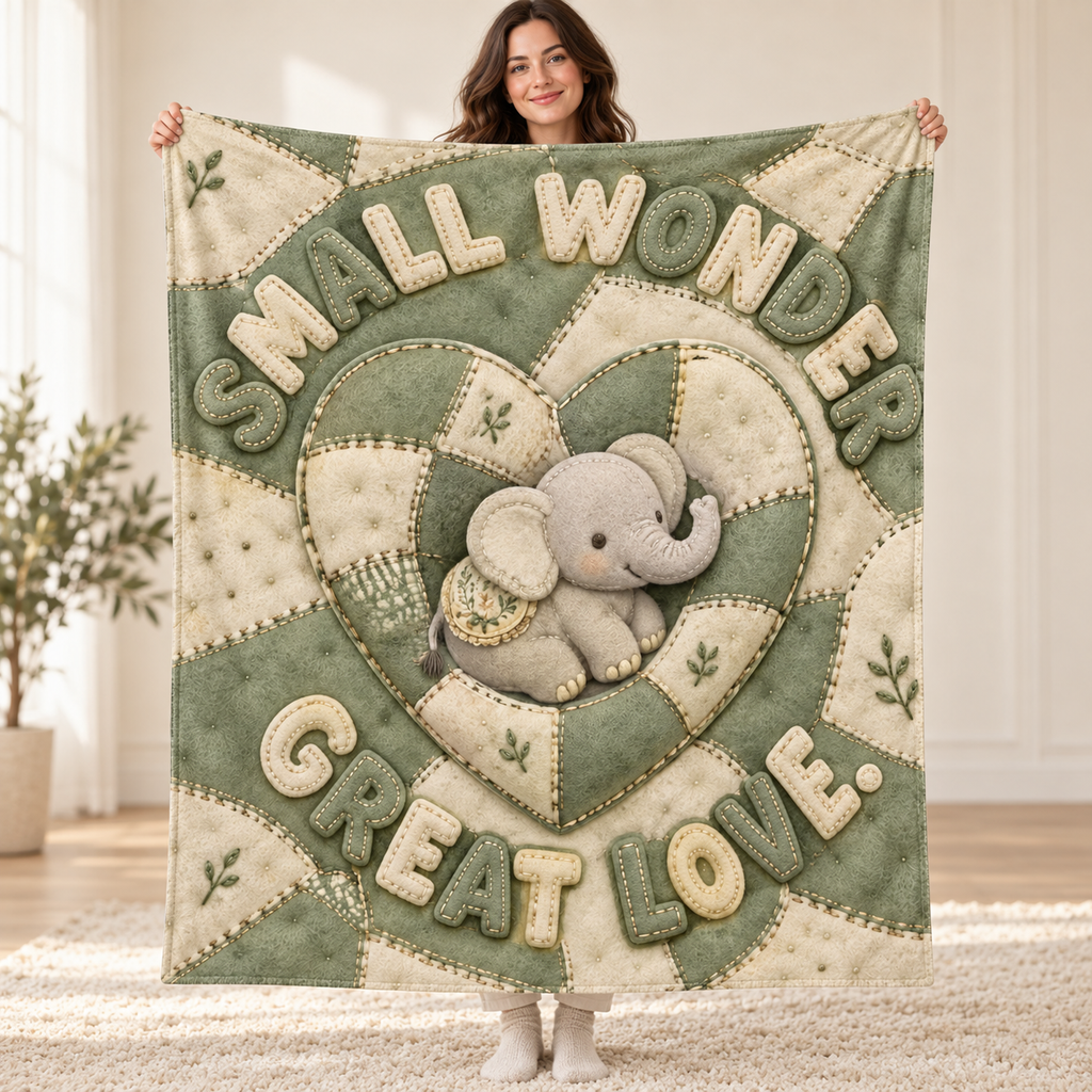 Small Wonder, Great Love. blanket, held open