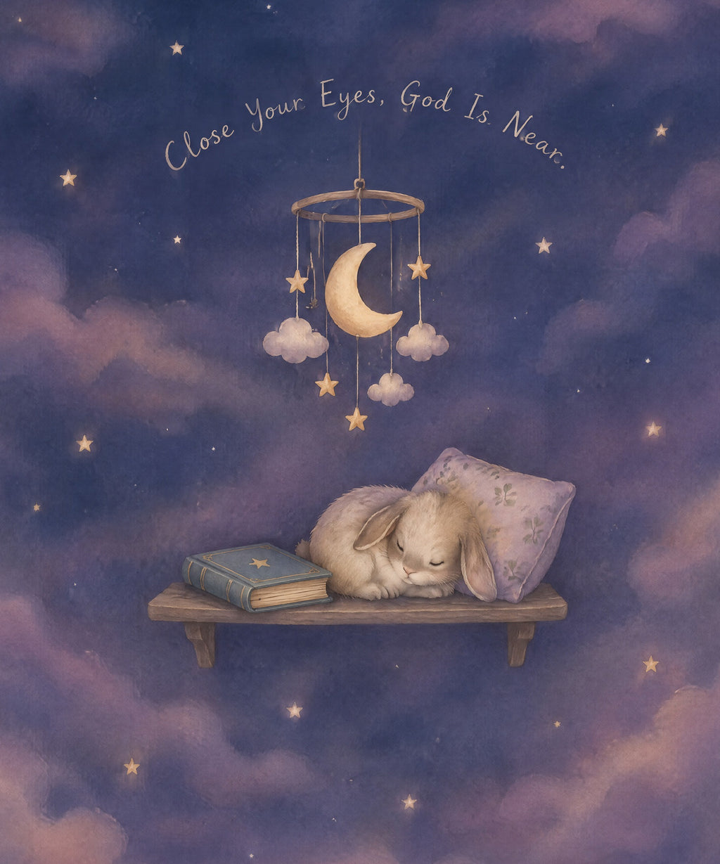 Close Your Eyes, God Is Near. blanket, full design