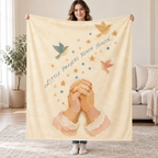 Little Prayers Reach Heaven. blanket, held open