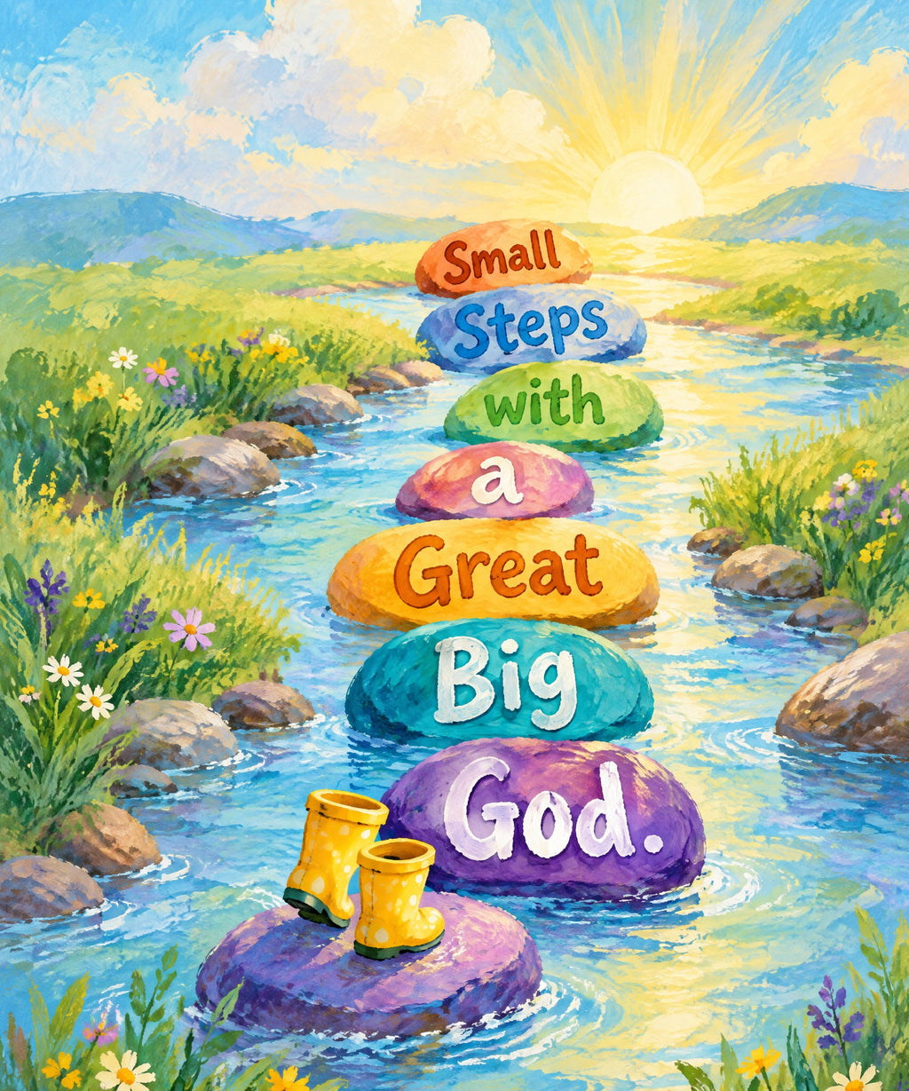 Small Steps with a Great Big God. blanket, full design