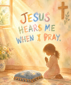 Jesus Hears Me When I Pray. blanket, full design
