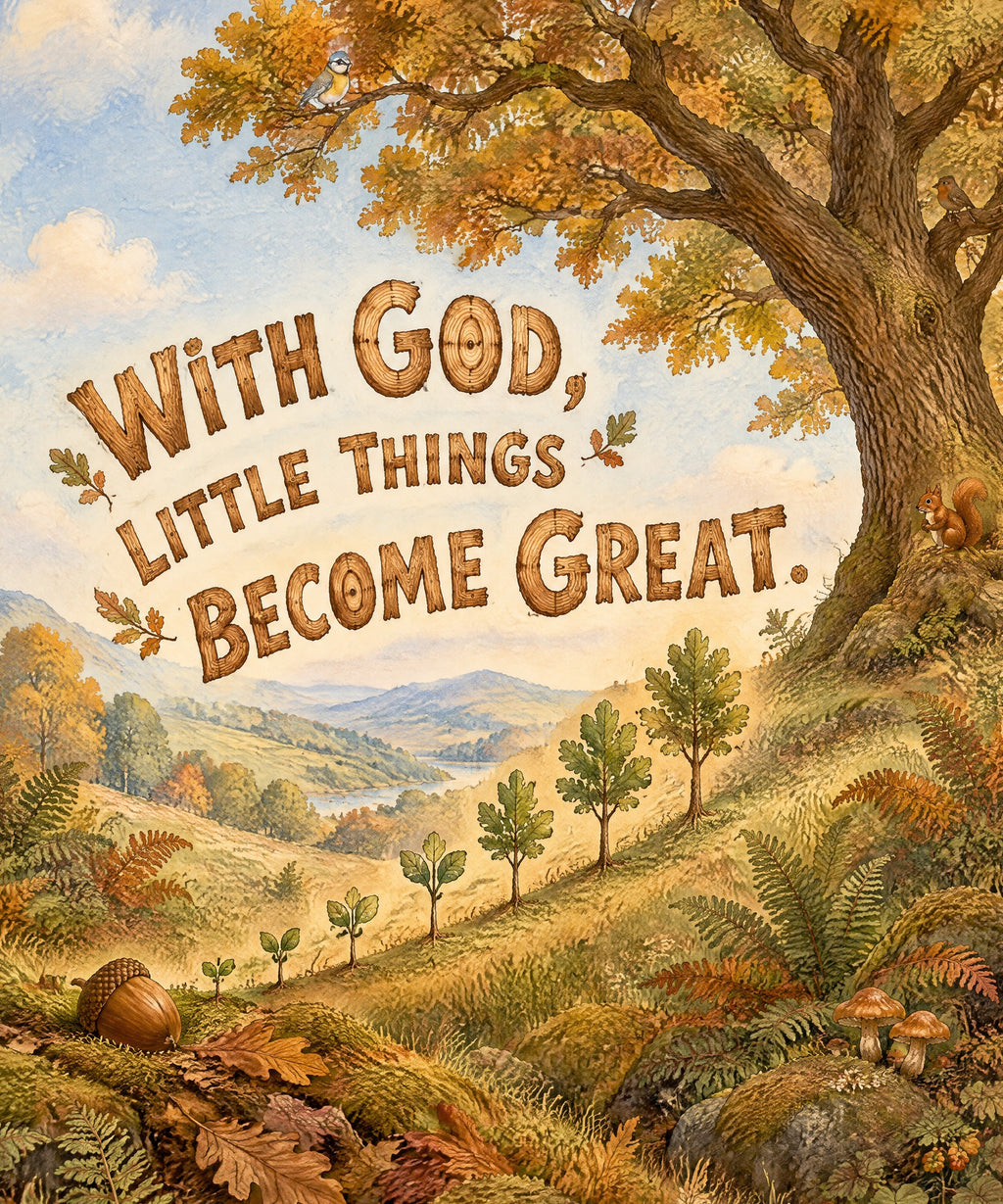 With God, Little Things Become Great. blanket, full design