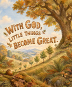 With God, Little Things Become Great. blanket, full design