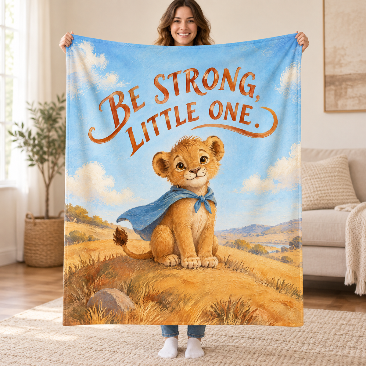 Be Strong, Little One. blanket, held open