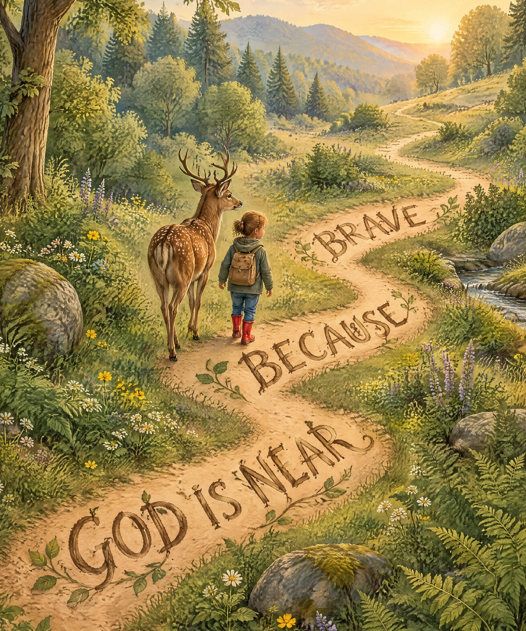Brave Because God Is Near. blanket, full design