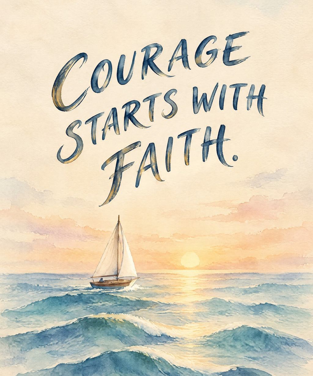 Courage Starts with Faith. blanket, full design