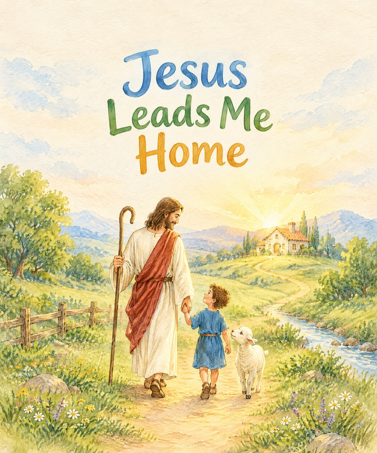 Jesus Leads Me Home. blanket, full design