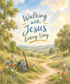 Walking with Jesus Every Day. blanket, full design