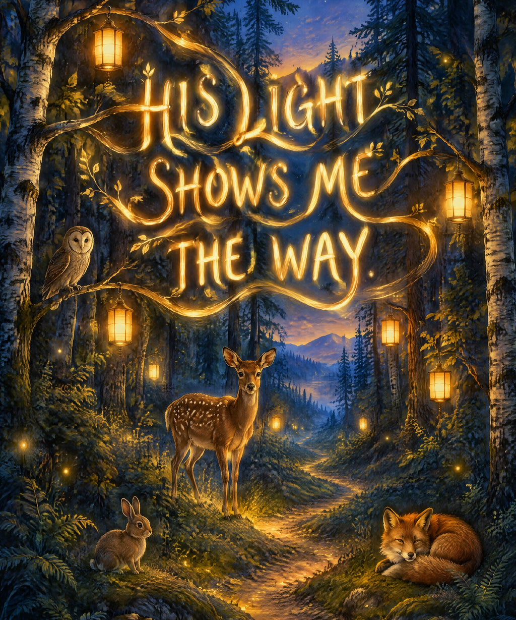 His Light Shows Me the Way. blanket, full design