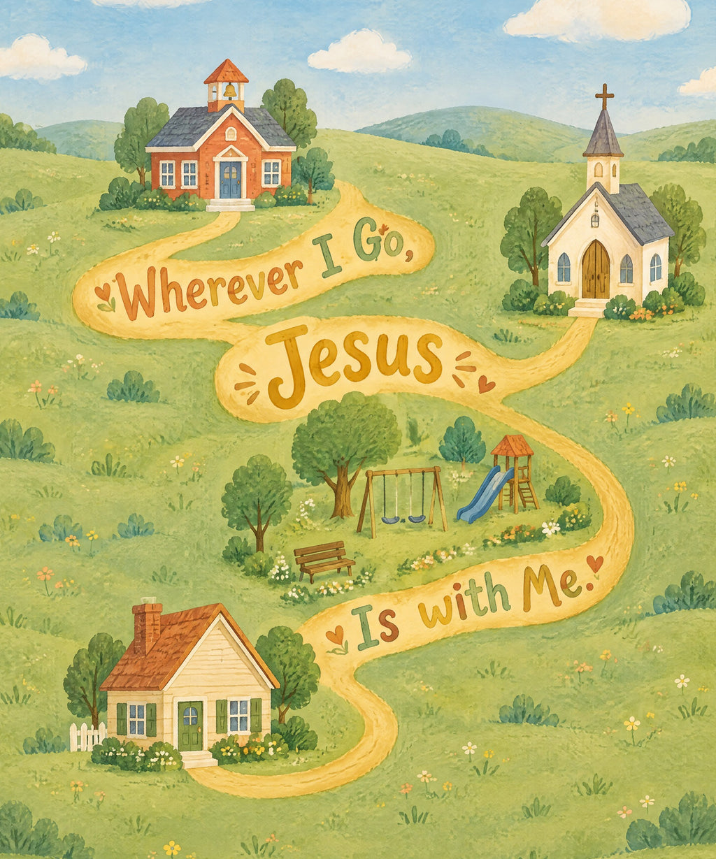 Wherever I Go, Jesus Is with Me. blanket, full design