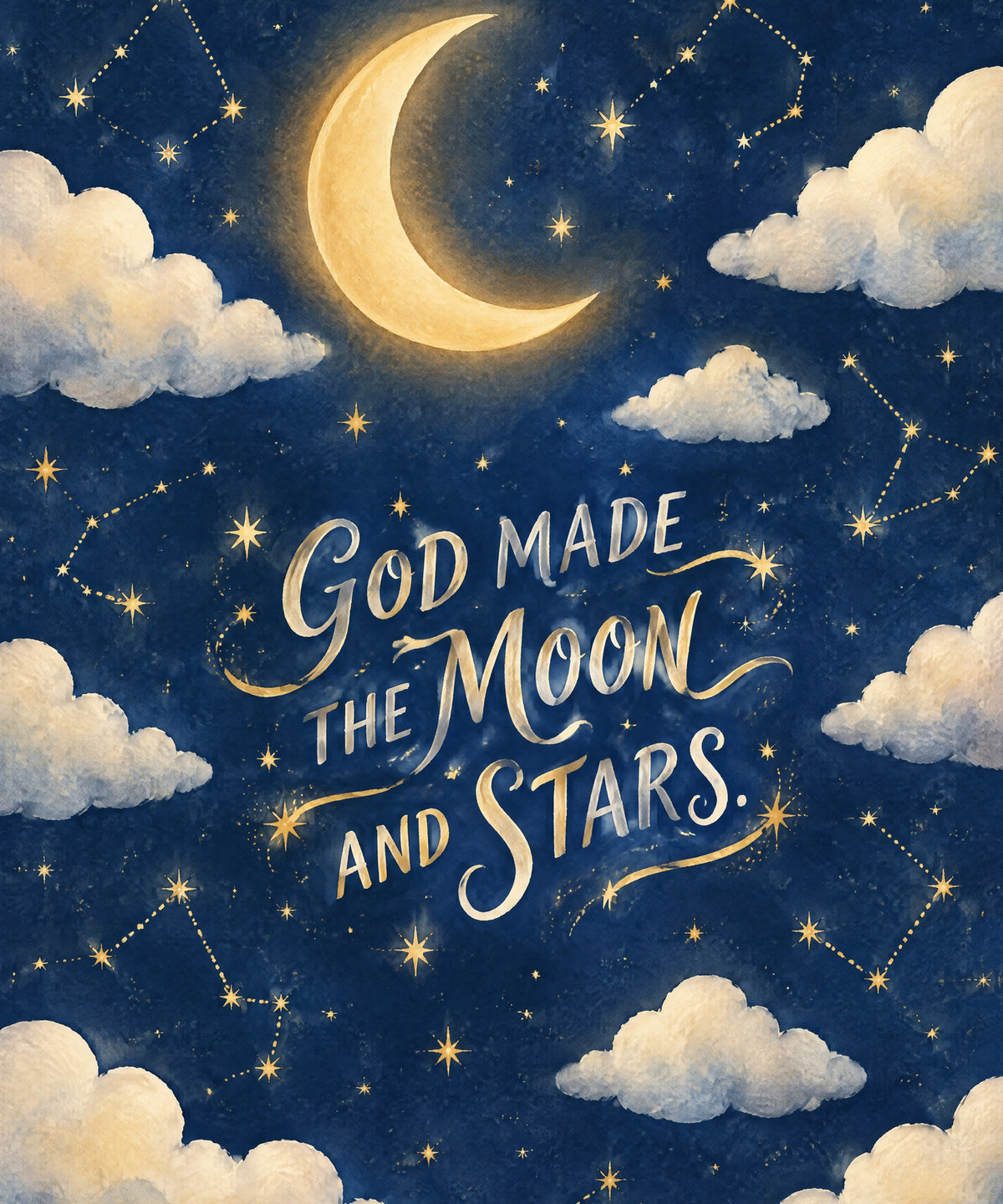 God Made the Moon and Stars. blanket, full design