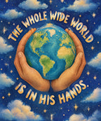 The Whole Wide World Is in His Hands. blanket, full design