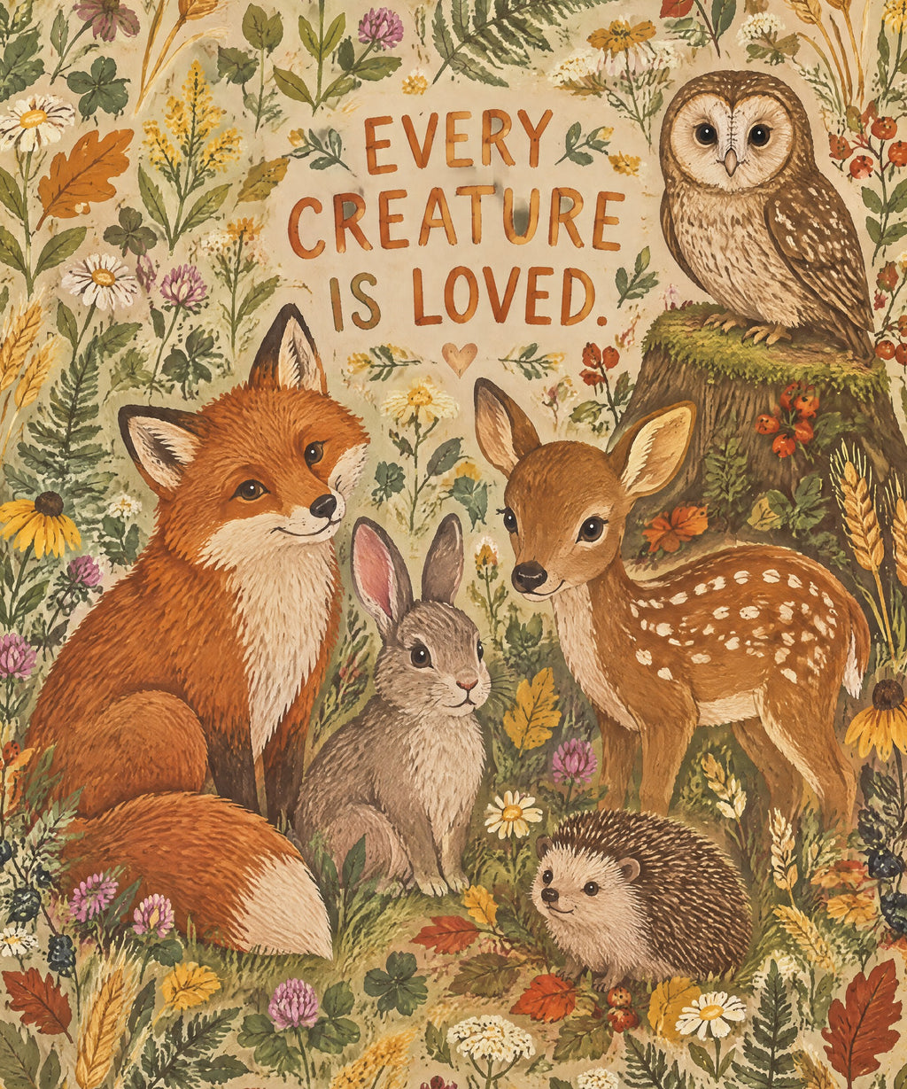 Every Creature Is Loved. blanket, full design