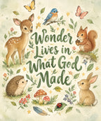 Wonder Lives in What God Made. blanket, full design