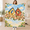 Love Your Neighbor. blanket, held open