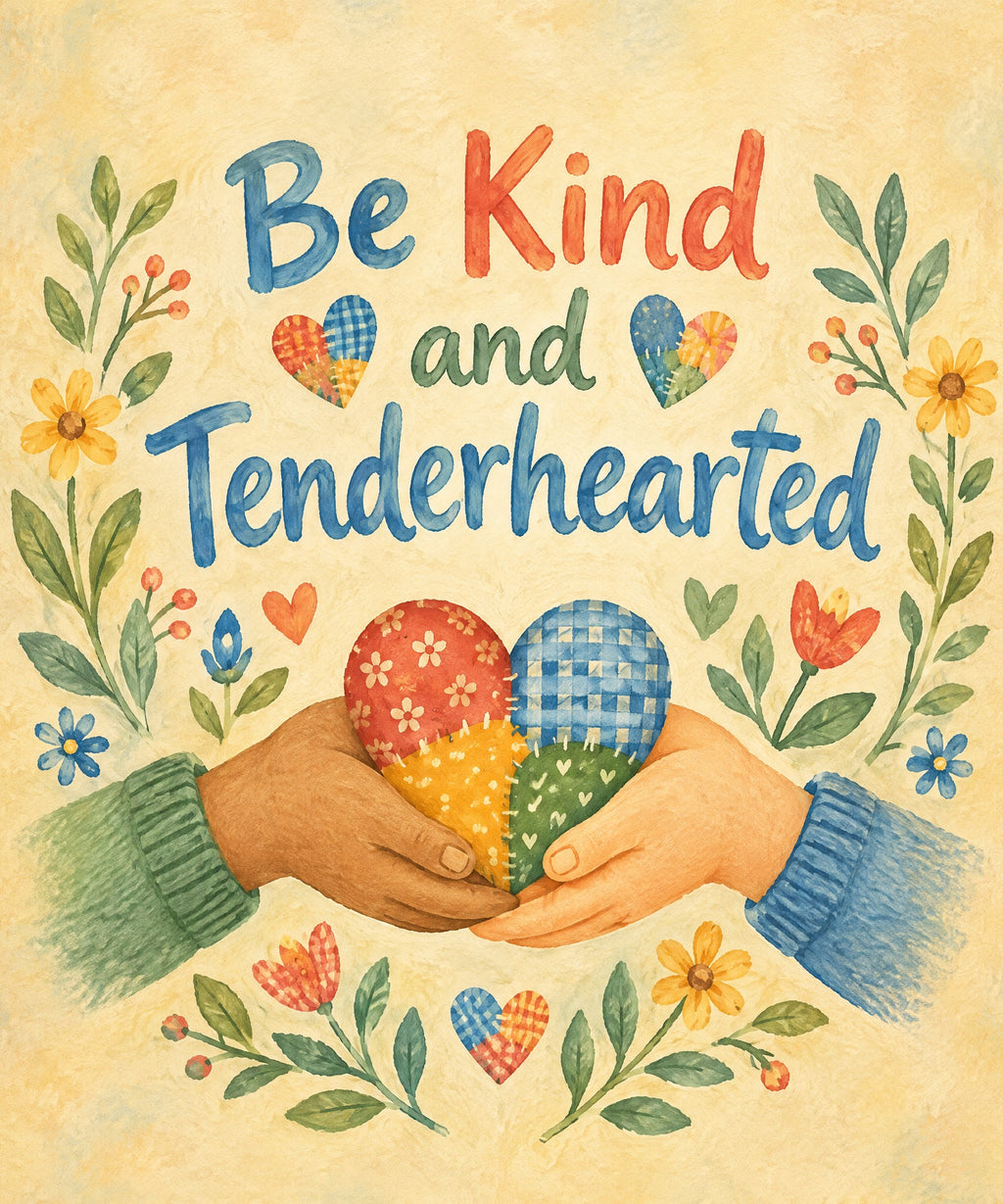 Be Kind and Tenderhearted. blanket, full design