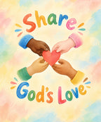 Share God's Love. blanket, full design