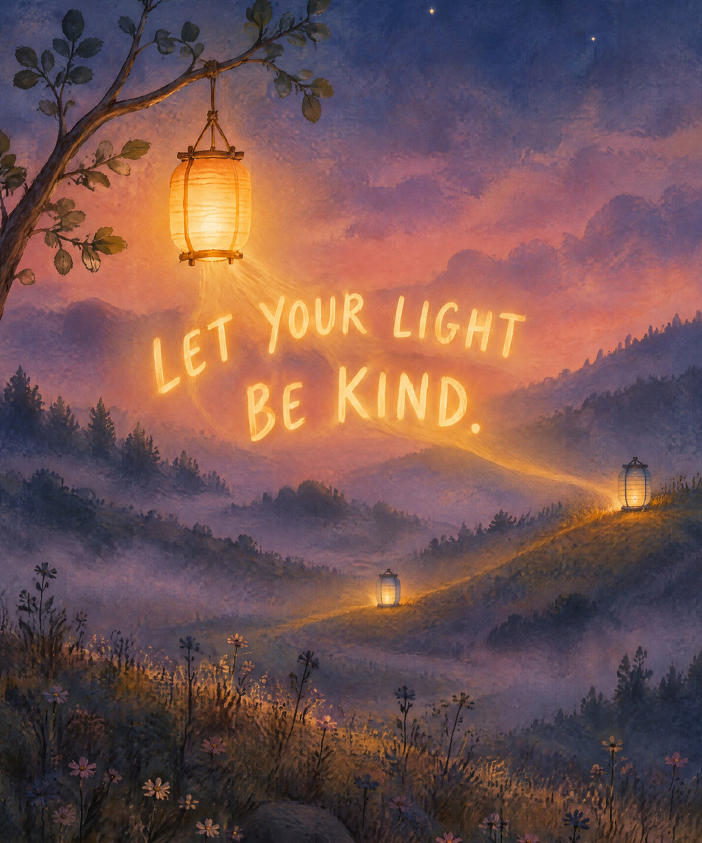 Let Your Light Be Kind. blanket, full design
