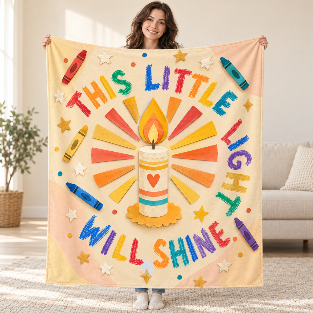 This Little Light Will Shine. blanket, held open